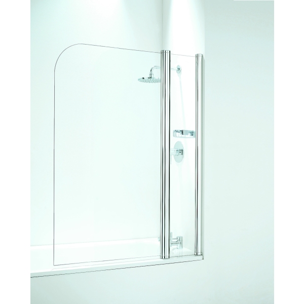 Coram Framless Curved Screen/Panel  1050mm Plain 1050mm Plain Glass/Chrome