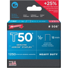 Arrow Staples T50 Box of 1250 1/2 12mm