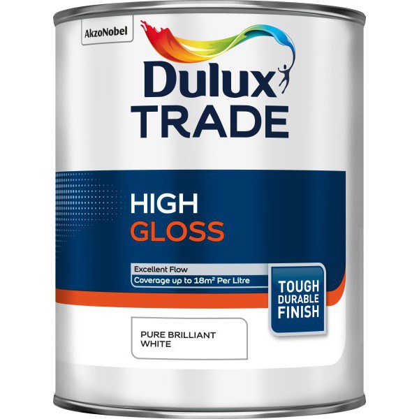 Dulux Trade High Gloss Pure Brilliant White 1ltr