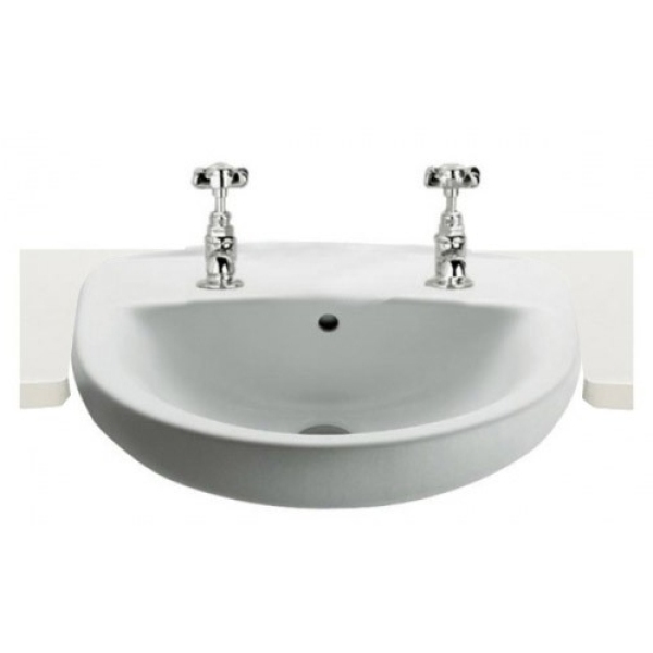 Roca Laura Semi Recessed Basin 2 Tap Hole 510mm