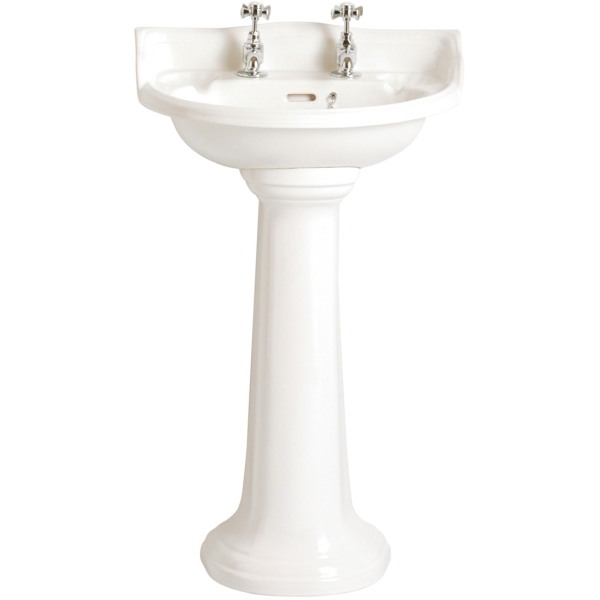 Heritage Dorchester Cloakroom Basin White 2 Taphole White