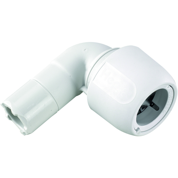 HEP2O 90 Degree Single Socket Elbow White 22mm