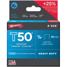 Arrow Staples T50 Box of 1250 3/8 10mm