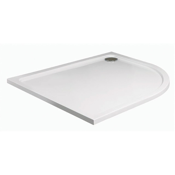 JT40 Fusion Offset Quadrant Tray White 900 x 760mm White Left Hand