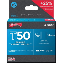 Arrow Staples T50 Box of 1250 9/16 14mm