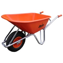 Belle Heavy-Duty Plastic Warrior Pneumatic Tyre Wheelbarrow 100L Orange