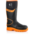 BUCKBOOTZ BBZ8 SAFETY WELLINGTON BOOT BLK/ORANGE SIZE 10