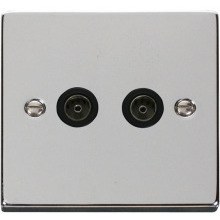 Click VPCH066BK Twin Coaxial Socket Outlet 