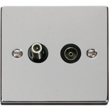 Click VPCH157BK 1 Gang Satellite & Isolated Coaxial Socket Outlet 