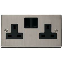 Click VPSS036BK 2 Gang 13A DP Switched Socket Outlet 