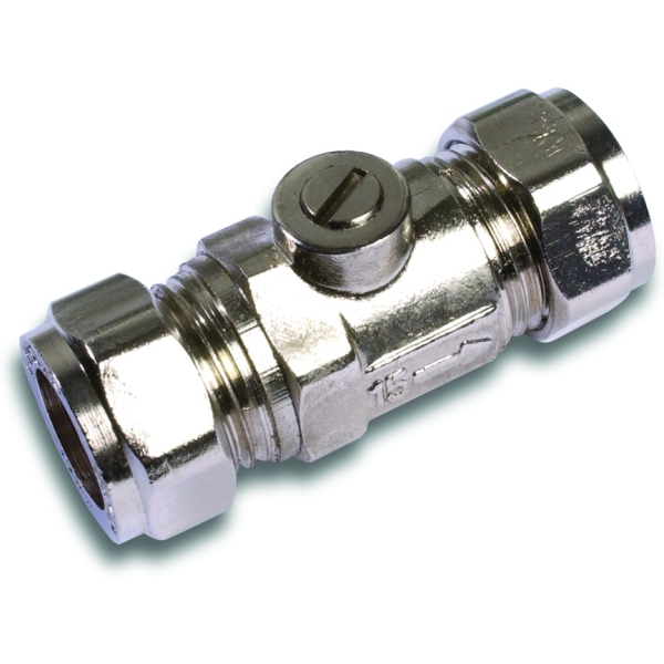 Suregraft Isolation Valve 15mm Chrome Plated WRAS