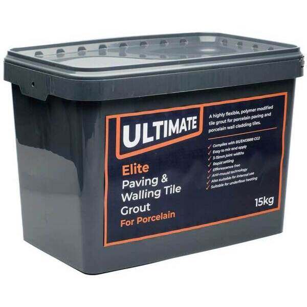 Global Stone Ultimate Elite Porcelain Paving Jointing Grout 15Kg Grey