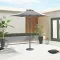 Nova Antigua Grey Frame Aluminium Parasol 2.4M Round - Grey (Home Delivery)