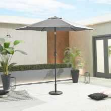 Nova Antigua Grey Frame Aluminium Parasol 2.7M Round - Grey N(Home Delivery)