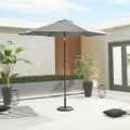 Nova Antigua Grey Frame Aluminium Parasol 2.7M Round - Grey N(Home Delivery)