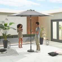 Nova Antigua Grey Frame Aluminium Parasol 3M Round - Grey (Home Delivery)