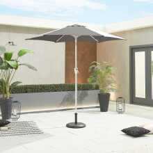 Nova Antigua White Frame Aluminium Parasol 2.4M Round Grey (Home Delivery)