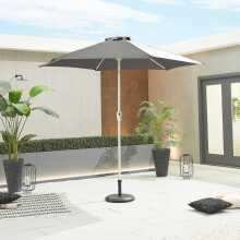 Nova Antigua White Frame Aluminium Parasol 2.7M Round Grey (Home Delivery)