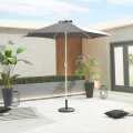 Nova Antigua White Frame Aluminium Parasol 2.7M Round Grey (Home Delivery)