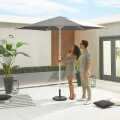 Nova Antigua White Frame Aluminium Parasol 3M Round Grey (Home Delivery)