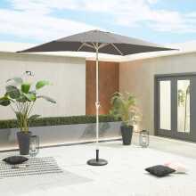 Nova Antigua White Frame Aluminium Parasol 3 X 2M Rectangular Grey (Home Delivery)