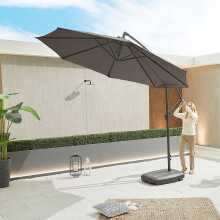 Nova Barbados Cantilever Parasol 3M Round Grey (Home Delivery)