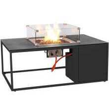 Nova Chill Rectangular Fire Pit With Wind Guard With Cover Grey (Home Delivery)