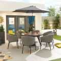 Nova Edge Fabric 6 Seat Round Dining Set Light Grey (Home Delivery)