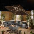 Nova Galaxy Grey Frame Led Cantilever Parasol 3M Square Grey (Home Delivery)