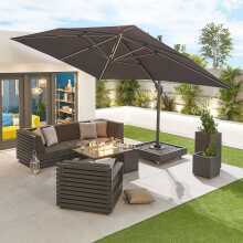 Nova Galaxy Grey Frame Led Cantilever Parasol 4 X 3M Rectangular Grey (Home Delivery)