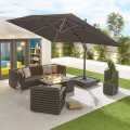 Nova Galaxy Grey Frame Led Cantilever Parasol 4 X 3M Rectangular Grey (Home Delivery)