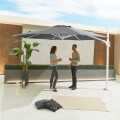 Nova Galaxy White Frame Led Cantilever Parasol 3.5M Round Grey N(Home Delivery)