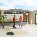 Nova Galaxy White Frame Led Cantilever Parasol 4 X 3M Rectangular Grey (Home Delivery)