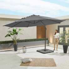 Nova Genesis Grey Frame Cantilever Parasol 3.5M Round Grey (Home Delivery)