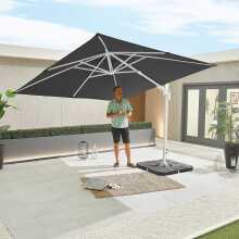 Nova Genesis White Frame Cantilever Parasol 3M Square Grey (Home Delivery)