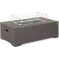 Nova Mars Rectangular Gas Fire Pit With Wind Guard &amp; Cover Coffee (Home Delivery)