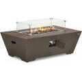 Nova Neptune Rectangular Gas Fire Pit With Wind Guard &amp; Cover Coffee (Home Delivery)