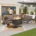 Nova Vogue Corner Dining Set With Firepit Table Grey N(Home Delivery)