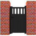 Pedestrian Gate Partial Privacy 1000 X 1800mm Vertical Infill Black RMG014PG-21